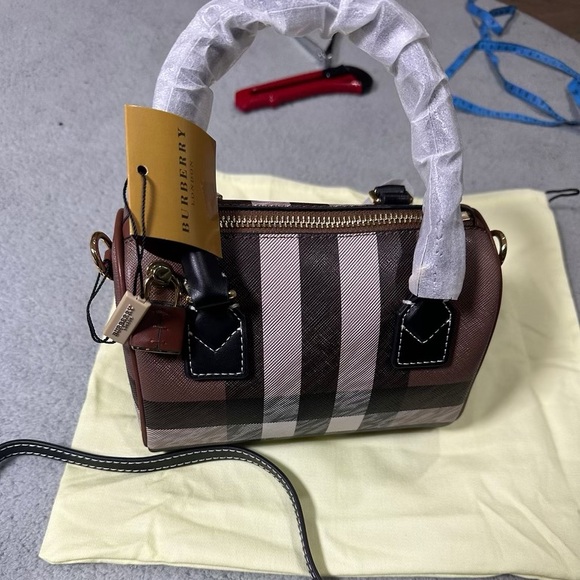 Burberry Check mini Bowling Bag. - Picture 3 of 3